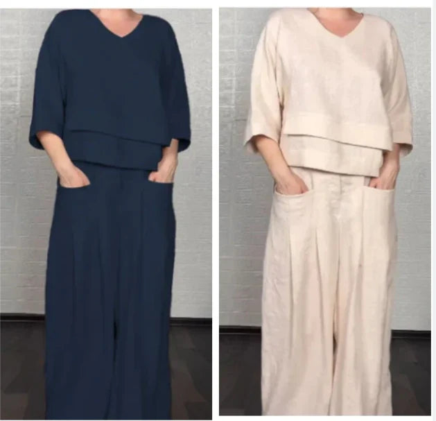 Tania Breezy Linen Two-Piece Set